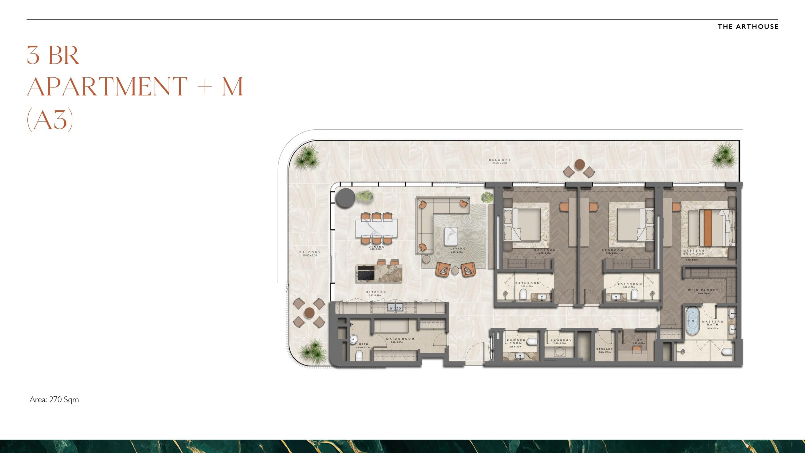 3BR A3 Apartment at The Arthouse Abu Dhabi