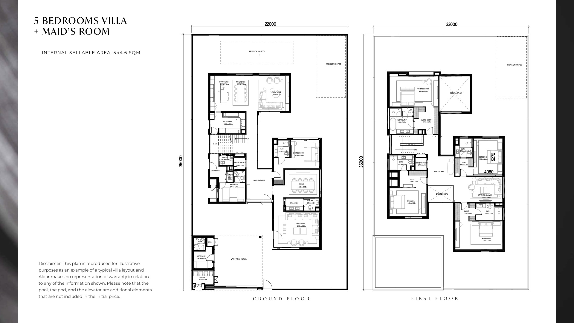 5 BED ROOMS VILLA
+ MAID’S ROOM