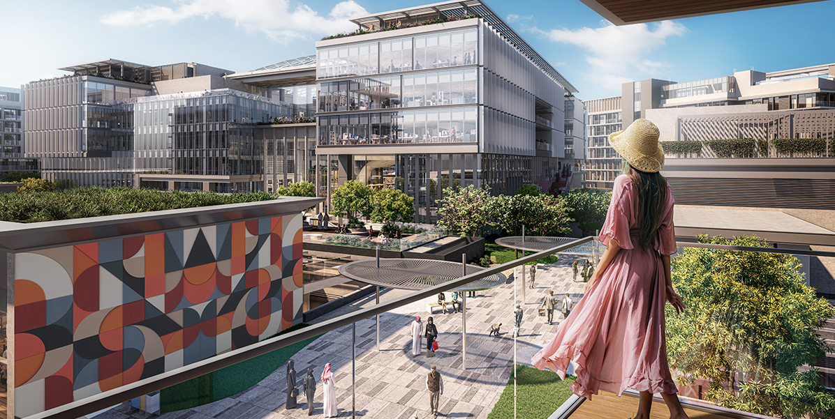 Inspiration lawn and landscaped community space at Grove Museum Views