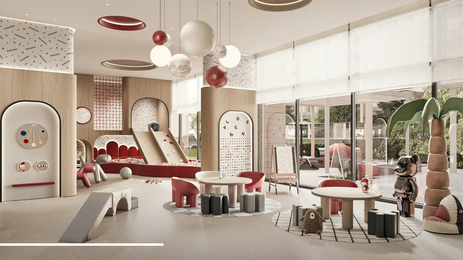 Kids’ play zone at Manarat Living family-friendly community