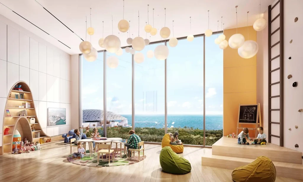 Residents lounge and social spaces at Louvre Abu Dhabi Residences Saadiyat