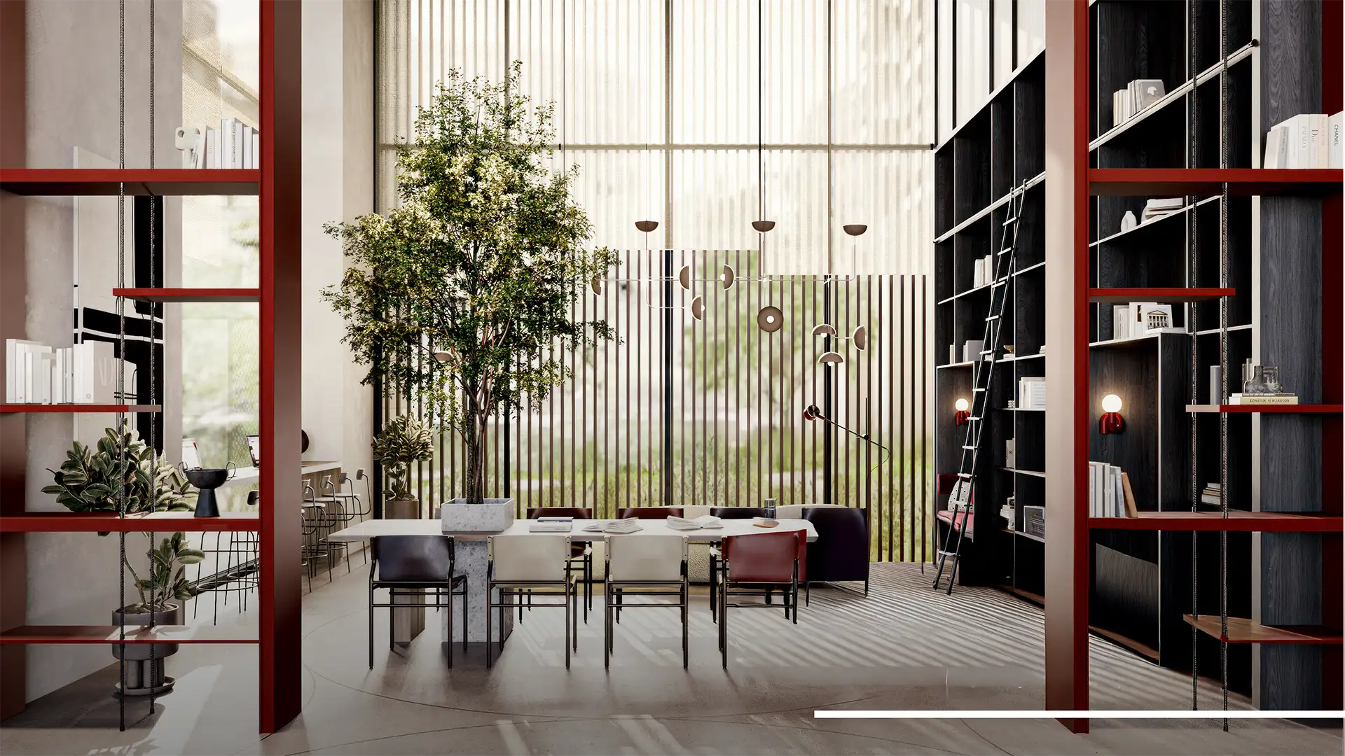 Business center and co-working space at Manarat Living