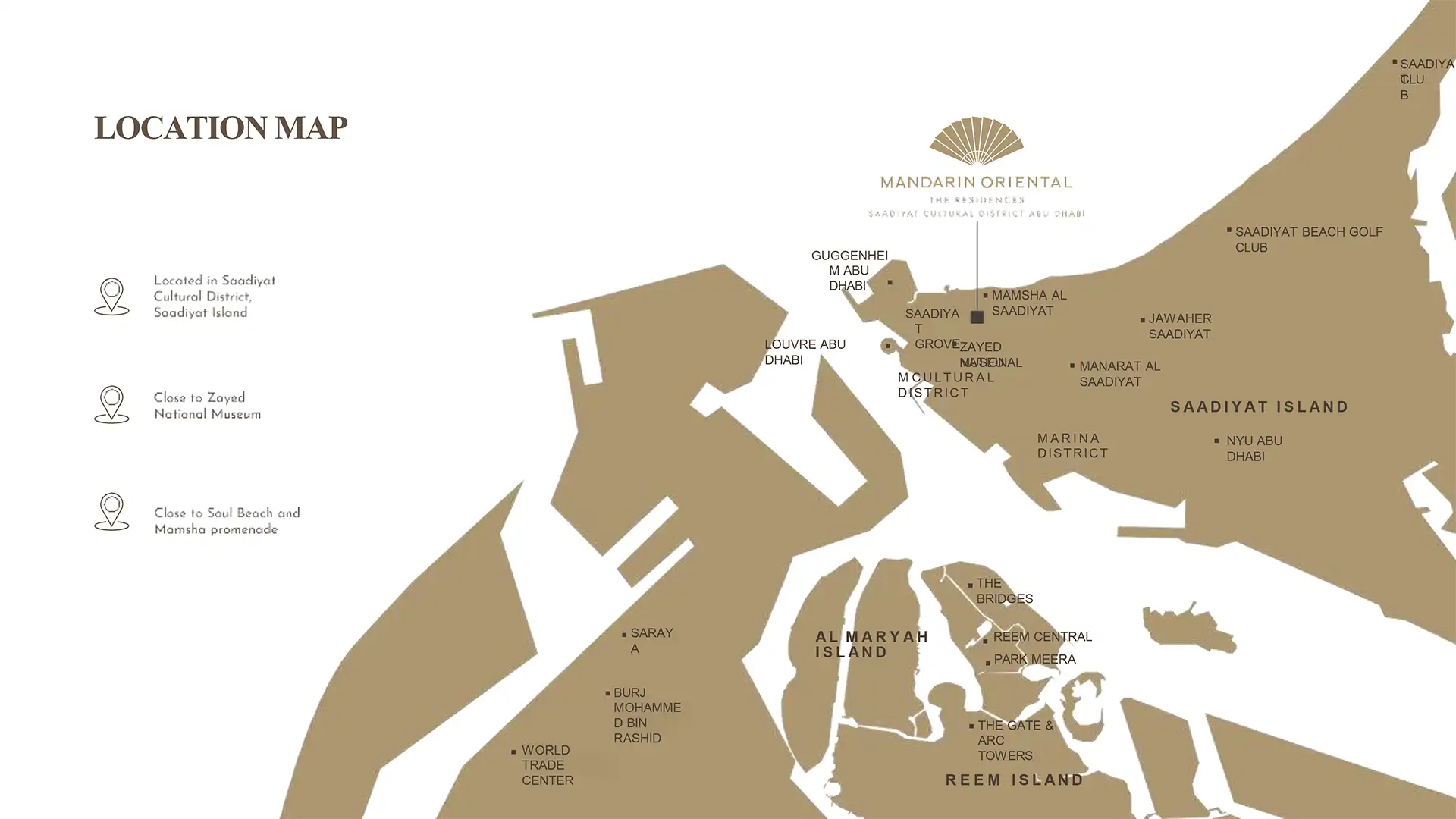 Prime Saadiyat Island location of Mandarin Oriental Residences by Aldar Abu Dhabi