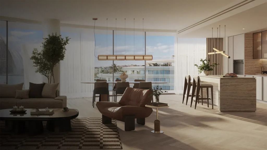 The Row Saadiyat Grove apartment community view